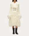 3.1 Phillip Lim Boucle Fringe Knit Coat In White