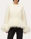 3.1 Phillip Lim Boucle Fringe Knit Crewneck In White