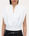 3.1 Phillip Lim Padded Shoulder French Terry Top In White