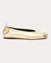 3.1 Phillip Lim Id Stretch Back Ballerina Flat In Gold