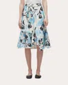 3.1 Phillip Lim Women's Joyful Tulips Layered A-line Skirt Cotton/silk In Blue