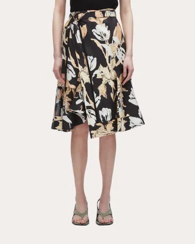 3.1 Phillip Lim Women's Joyful Tulips Layered A-line Skirt Cotton/silk In Black