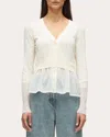 3.1 Phillip Lim Women's Knit Gauze Layered Peplum Cardigan