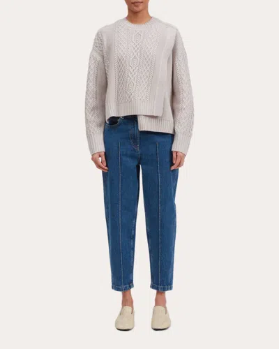 3.1 PHILLIP LIM WOMEN'S LAYERED CABLE-KNIT WOOL SWEATER