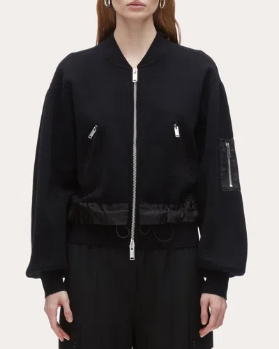 3.1 Phillip Lim Women's Layered Cotton-wool Blend Bomber Jacket In Black