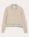 3.1 Phillip Lim Women's Layered Cropped Cotton Polo Sweater