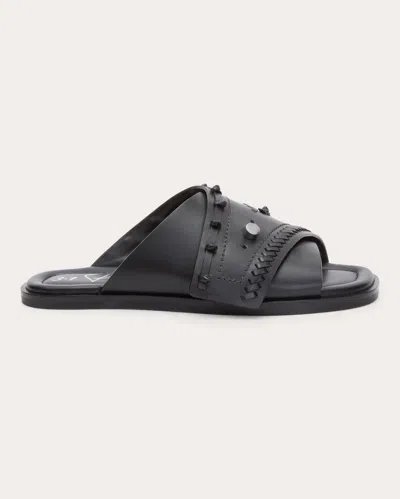 3.1 Phillip Lim Leather Crossover Slide Sandals In Black