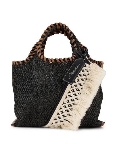 3.1 Phillip Lim Women's Mini Fringed Raffia Tote Bag In Black