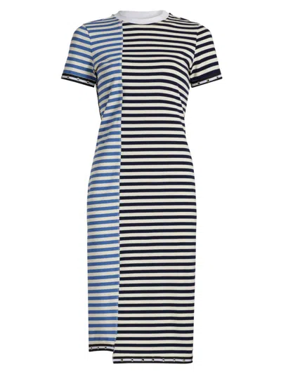 3.1 Phillip Lim Mixed Stripe Cotton T-shirt Dress In Multi