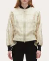 3.1 Phillip Lim Plaid Organza Bomber Jacket In Neutral