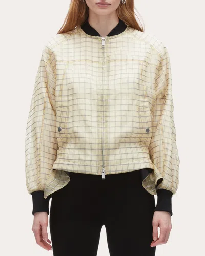3.1 Phillip Lim Women's Plaid-print Silk Organza Bomber Jacket In Neutral