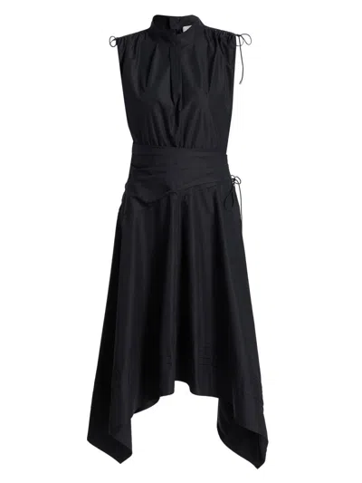 3.1 Phillip Lim Sleeveless Ruched Dress With Handkerchief In Black
