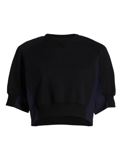 3.1 Phillip Lim Women's Puff Sleeve Cropped Combo Sweatshirt In Blue