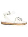 3.1 Phillip Lim Women's Rhinestone Leather Flat Sandals In White