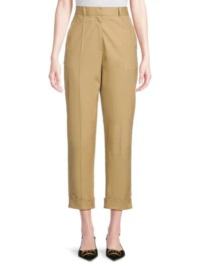 3.1 Phillip Lim Women's Rolled Cuff Cropped Pleated Pants In Khaki