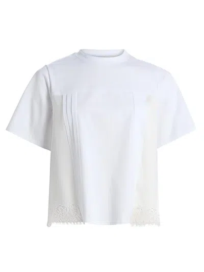 3.1 Phillip Lim Women's Satin & Lace Mixed-media T-shirt In White