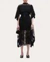 3.1 Phillip Lim Women's Sequin Lace Mock Neck Cape Midi Dress