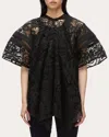3.1 Phillip Lim Women's Sheer Lace Mesh-panel Flounce Top
