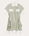3.1 Phillip Lim Striped Cotton-blend Mini Dress In Green