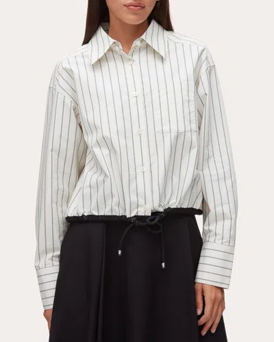 3.1 Phillip Lim Striped Cropped Shirt In Neutral