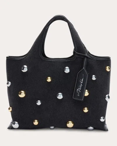 3.1 Phillip Lim Women's Studded Denim Mini Market Tote In Black