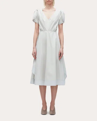 3.1 Phillip Lim Women's Techno Poplin V-neck Midi Dress In White