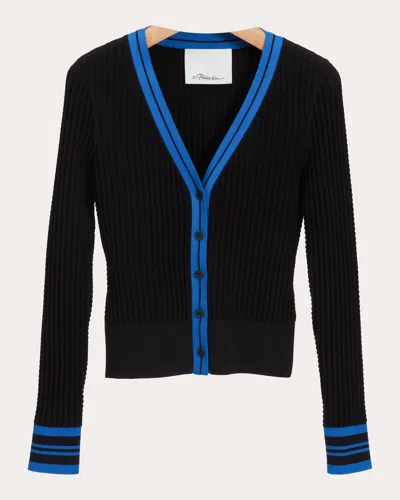 3.1 Phillip Lim Women's Textured Rib Knit V-neck Cardigan In Black