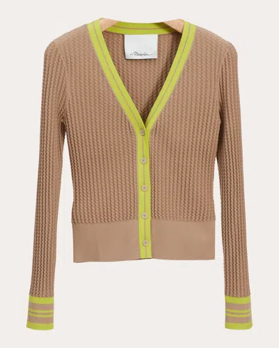 3.1 Phillip Lim Women's Textured Rib Knit V-neck Cardigan In Nude