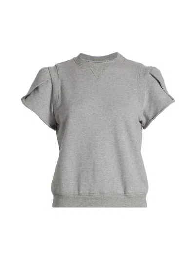 3.1 Phillip Lim Tulip Sleeve French Terry Sweatshirt In Gray