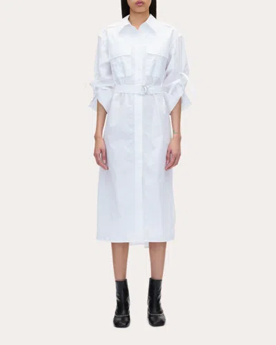 3.1 Phillip Lim Women's Belted Techno Poplin Midi Dress In White