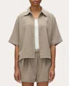 3.1 Phillip Lim Wool Crepe Boxy Shirt Sleeve Shirt In Neutrals