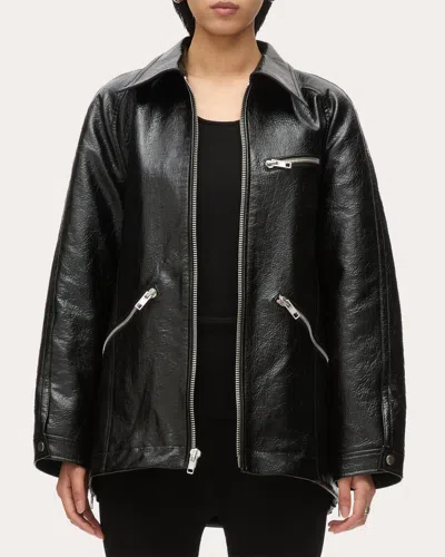 3.1 Phillip Lim Women's Zipper-embellished Faux Leather Jacket In Black