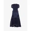 3.1 Phillip Lim Eyelet-embroidered Cotton-poplin Midi Dress In Navy