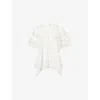 3.1 Phillip Lim Womens  Corded Lace-embroidery Woven Top In White