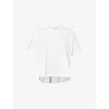 3.1 Phillip Lim Womens  Floral Collage Curved-hem Cotton-jersey T-shirt In White Multi