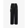 3.1 Phillip Lim Womens Wide-leg Zipper Cotton-blend Trousers Black In Black