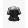 3.1 Phillip Lim Womens Black Flounce Short-sleeve Corded Lace Top In Black