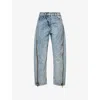 3.1 Phillip Lim Womens Curve Petite Zip-embellishment Denim Jeans Washed Indigo In Washed Indigo