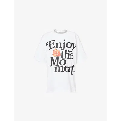 3.1 Phillip Lim Womens White Enjoy The Moment Embellished Cotton-jersey T-shirt