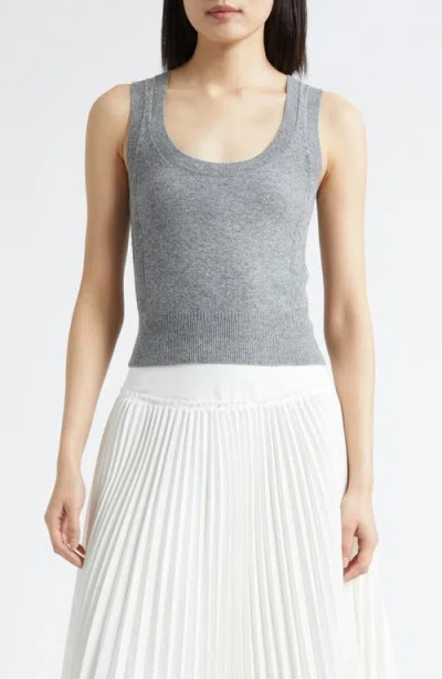 3.1 Phillip Lim Wool Cashmere Blend Scoop Neck Tank Charcoal Melange In Gray