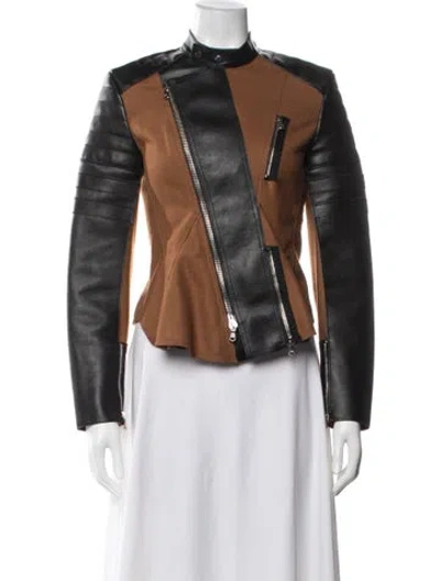 Pre-owned 3.1 Phillip Lim Wool Biker Jacket In Black/brown
