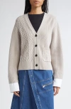 3.1 Phillip Lim Wool Cable Cardigan In Neutral