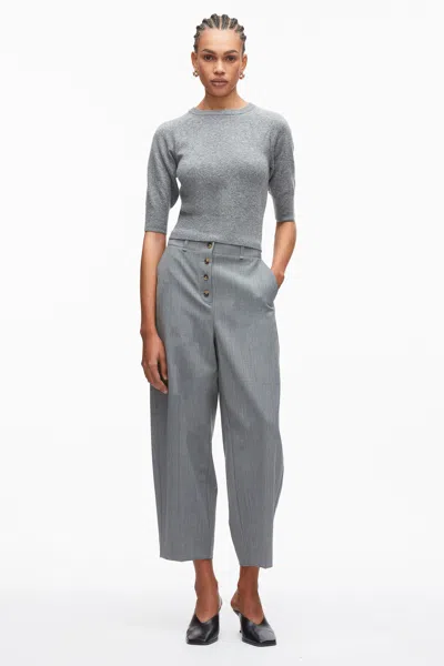 3.1 Phillip Lim Wool Cashmere 3/4 Sleeve Tee In Gray