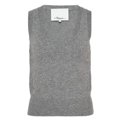 3.1 Phillip Lim Wool Cashmere Blend Scoop Neck Vest In Gray