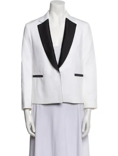 Pre-owned 3.1 Phillip Lim Wool Colorblock Pattern Blazer In White