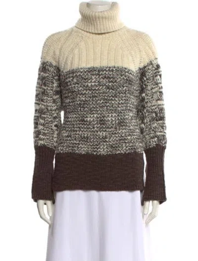 Pre-owned 3.1 Phillip Lim Wool Colorblock Pattern Sweater In Brown