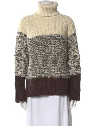 Pre-owned 3.1 Phillip Lim Wool Colorblock Pattern Sweater In Neutral