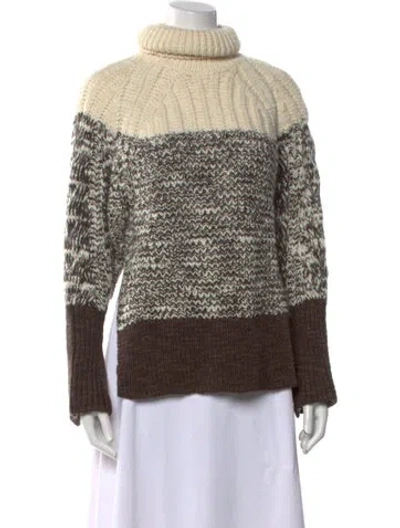 Pre-owned 3.1 Phillip Lim Wool Colorblock Pattern Sweater In Neutral