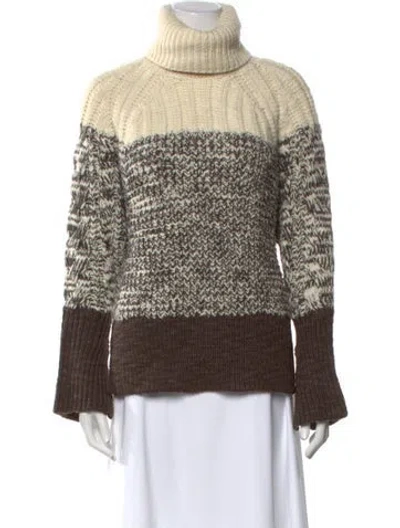 Pre-owned 3.1 Phillip Lim Wool Colorblock Pattern Sweater W/ Tags In Brown