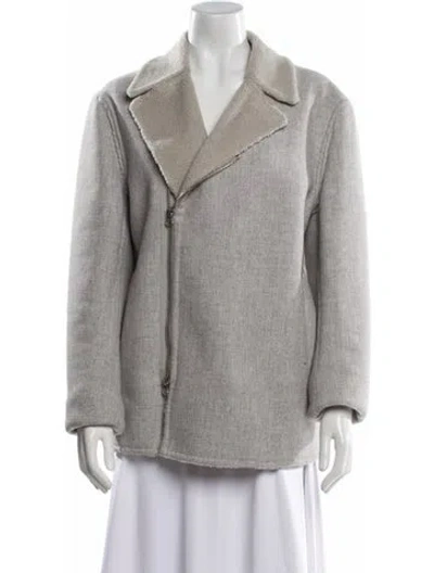 Pre-owned 3.1 Phillip Lim Wool Faux Fur Jacket In Gray